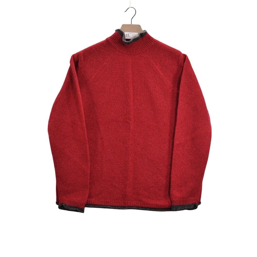 Woolrich Women's Large 100% Lambswool Sweater Red Cozy Grannycore Cabincore
